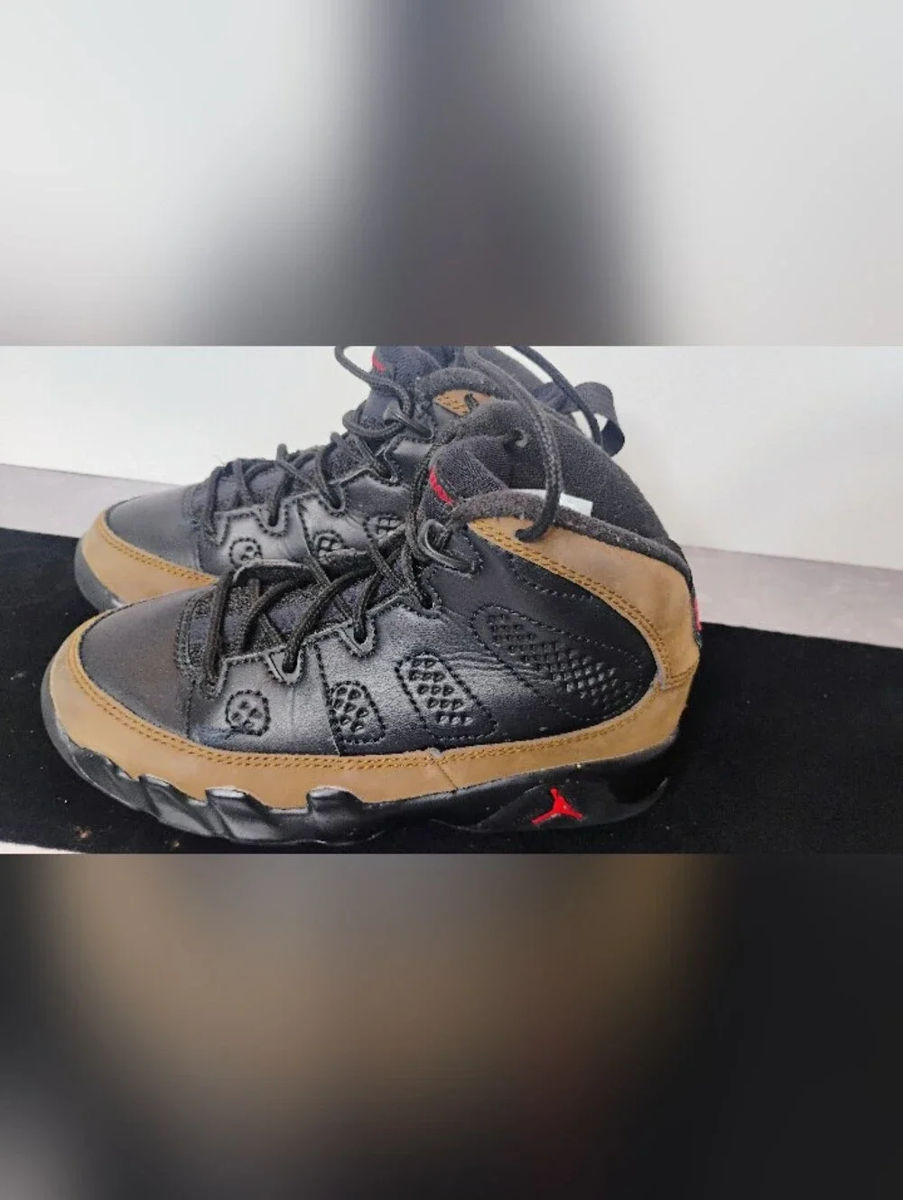 Nike Air Jordan 9 Retro Olive Baby Toddler Shoes Sz 11C Black Olive 401811-030